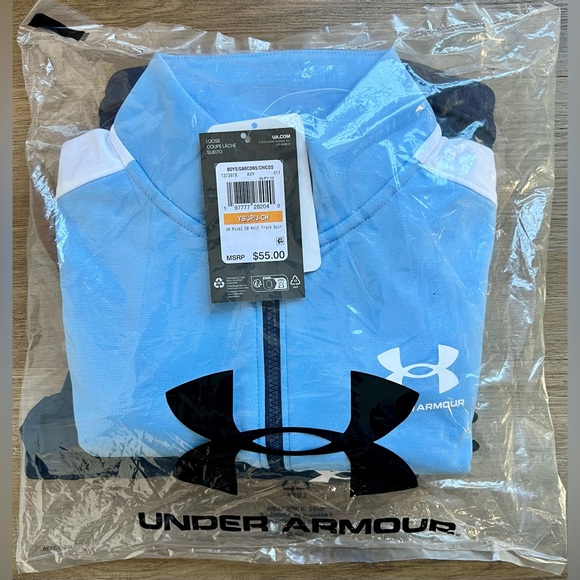 Youth Under Armour Zip Up Sweatshirt & Sweatpants Track Suit, Boy Small NEW - Picture 4 of 4